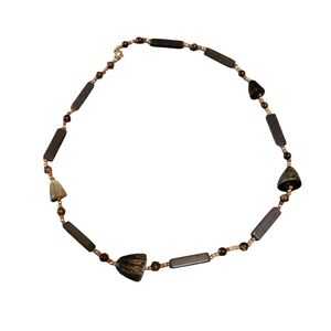 Brown and Gold Beaded Necklace